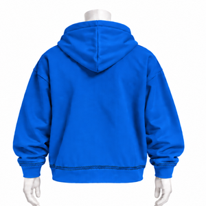 Sweat à capuche bleu roi à motif floral, sweat-shirt oversize coloré avec poche kangourou, vêtement décontracté pour l'hiver - Product Image 2