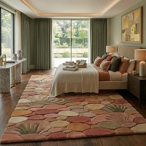 Modern Hand Tufted Pebble <b>Stone</b> Rug Botanical River Rock Carpet Plush Soft Nature Inspired Wool Area Rug Home Floor Decoration - Product Image 5