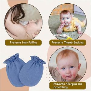 Mitaines anti-griffures pour nouveau-nés, 100% coton, douces et respirantes, mitaines pour bébés, mitaines réglables pour nouveau-nés, vente en gros - Product Image 3