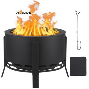 Freestanding Cast Iron Wood Burning <b>Fire</b> Pit With <b>Fire</b> Pit Ring Painted <b>Outdoor</b> <b>Fire</b> <b>Table</b> Portable Garden Patio Heating - Product Image 3