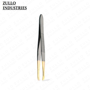 Pinzas de Cejas de Lujo de Acero Inoxidable Dorado con Punta Inclinada, Agarre con Rayas, Logotipo Personalizado, Herramienta de Belleza y Cuidado Personal - Product Image 3