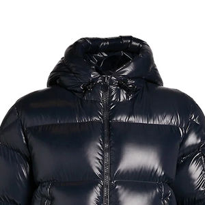 Wholesale Multi Color Hooded <b>Puffer</b> <b>Jacket</b> Shiny Nylon Down Coat <b>Cropped</b> Winter Streetwear Zip Pocket OEM ODM - Product Image 4