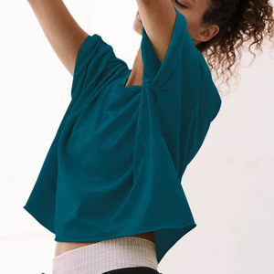 Camisetas de Algodón Personalizadas para Mujer, Corte Ajustado, Camiseta Corta, Bordado, Ropa Deportiva para Gimnasio al Aire Libre, Camiseta Corta para Mujer - Product Image 2