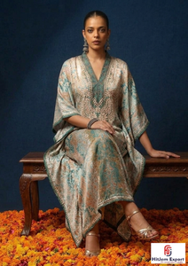 Vestido Kaftán Estampado para Mujer, Corte Holgado, Tela Suave, Ropa de Verano, para Vacaciones en la Isla, Venta al Por Mayor - Product Image 5