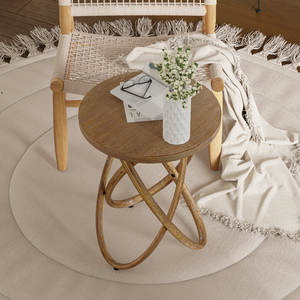 Table d'appoint de table de ferme en bois rustique pour meubles de salon - Product Image 3