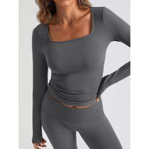 À la mode reine femmes deux pièces pour salon ensembles 2 pièces automne tenues à manches longues col carré hauts pantalons évasés survêtements vêtements - Product Image 2