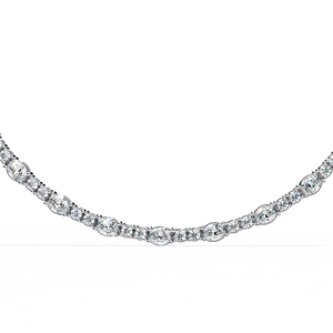 Collar de Moissanita con Corte Ovalado, Plata 925 con Baño de Rodio, Engaste de Canal, Cadena Clásica para Joyería de Boda para Mujer - Product Image 1