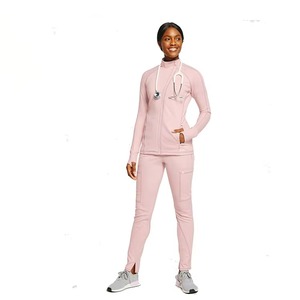 Women's Stacked Nurses <b>Scrubs</b> Suit Knitted Hospital <b>Uniforms</b> <b>Scrub</b> Sets - Product Image 1