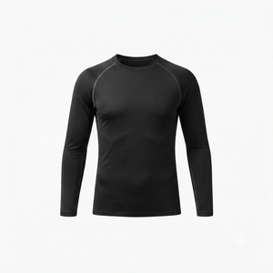Chemise de protection anti-UV à manches longues pour homme, noire, en polyester, séchage rapide - Product Image 4