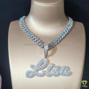 High Quality Moissanite Diamond " SUZIE " Pendant Necklace Silver Chain Jewelry Wholesale Supplier - Product Image 6