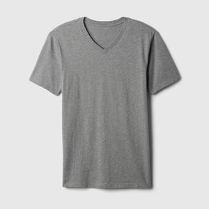 เสื้อยืดคอกว้าง แขนสั้น ผู้ชาย ผ้าฝ้าย 100% ทรงหลวม สีพื้น ผ้าเจอร์ซีย์ถัก สวมใส่สบาย โลโก้ด้านหน้า ไม่หดตัว - Product Image 3