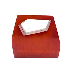 Handcrafted Angular Cutout Wooden Clutch <b>Bag</b> for <b>Women</b> Designer Evening Party Wedding Statement Hard Case Wooden Purse - Product Image 1