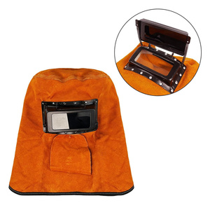 Careta de Soldadura de Cuero Vacuno con Lente Abatible, Certificación CE, Resistente al Fuego hasta 1000°C, Marca JNM SAFETY - Product Image 6