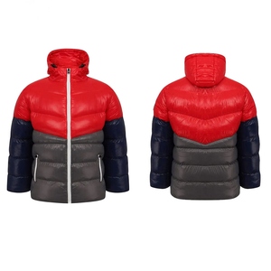 Unisex <b>Red</b> and Color Blocking Puffer <b>Jacket</b> Thick 300g Polyester Fiber Filled <b>Waterproof</b> Quick Dry Winter Casual Regular Fit - Product Image 5