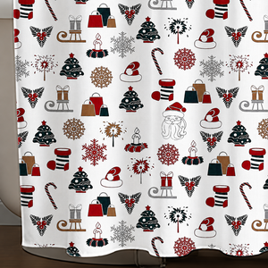 Large Size Christmas Cushion Cover Lightweight & Washable Shower <b>Curtains</b> with Best Design and <b>Rings</b> in India - Product Image 5