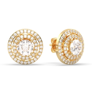 REYES Manufacture 925 Sterling Silver Moissanite Screw Back <b>Stud</b> <b>Earrings</b> Luxury Engagement Wedding Gift Fine Jewelry For Women - Product Image 1