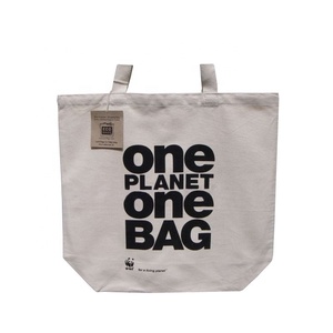 กระเป๋าผ้าแคนวาส8ออนซ์สีขาวธรรมชาติหรูหรานำกลับมาใช้ใหม่ได้เป็นมิตรกับสิ่งแวดล้อมกันน้ำทนทานถุงส่งเสริมการขาย - Product Image 1