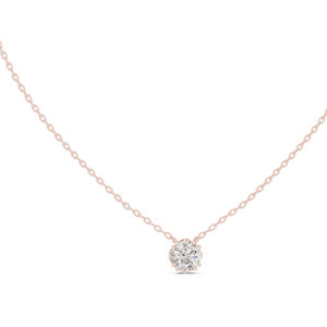 จี้เพชรทรงกลมทองคำ 14K สำหรับผู้หญิง |   การตั้งหมั้น |   เพชรที่เพิ่งเพาะเลี้ยง - Product Image 3