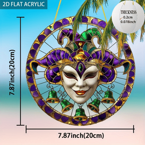 CIFbuy Maschera Colorata di Carnevale Veneziano in Acrilico, Ornamento da Appendere per Finestre e Pareti, Decorazione per la Casa, TikTok per Servizio di Ritiro Temu, Regalo - Product Image 2