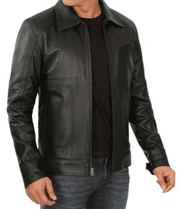 Veste en cuir sur mesure de haute qualité pour homme, style slim fit, en cuir véritable 100%, vêtement en cuir, streetwear. - Product Image 3