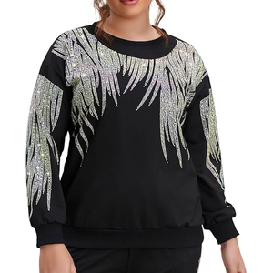 Women's Winter Casual Rhinestone Sweatshirt Luxury Fashion Neck <b>Hoodie</b> Front Custom Design Street Sweet Cool Drilling <b>Bear</b> 100% - Product Image 1