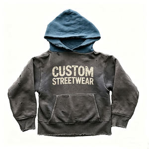 Vornex Industry Fabricante Mayorista de Sudaderas Personalizadas con Efecto Desgastado, Manga Larga, Cómodas, con Bolsillos, Diseño Desgarrado - Product Image 1
