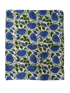 Silkgram Traditional Indigo Cotton Kantha <b>Quilt</b> Blue Floral Hand-Stitched Eco-Friendly All-Season Home Decor <b>Throw</b> Cover - Product Image 3