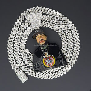 Meilleure vente populaire rappeur bijoux 10mm deux rangées en argent massif 925 glacé Hip Hop VVS1 Moissanite Miami Cuban Link & Bracelet - Product Image 3