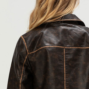 Chaquetas de Cuero Cortas de Moda para Mujer, Último Estilo 2026, Chaquetas de Cuero Cortas de Moda para Mujer en Venta - Product Image 4