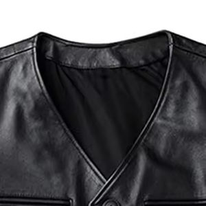 Gilet en cuir de moto pour homme de haute qualité, idéal pour l'été, prix imbattables, respirant et perforé, pour motards urbains - Product Image 4
