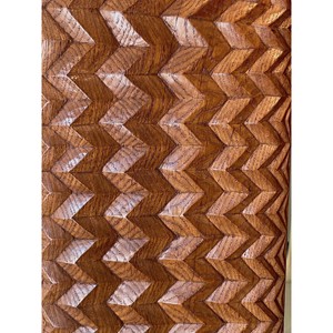 Miroir en bois de noyer à motifs chevron |   Art mural géométrique artisanal en gros - Product Image 3