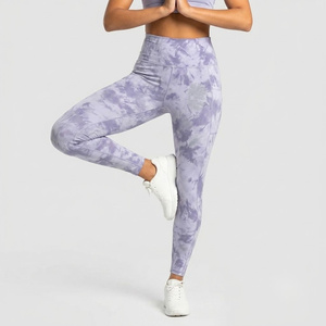 Leggings Tie Dye taille haute, longueur intégrale, imprimé sportif, leggings pour femmes, extensibles, respirants, séchage rapide, toutes saisons - Product Image 6