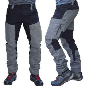 Men's Lightweight Canvas Cargo Pants Zippered Pockets High Waist <b>Elastic</b> Waistband <b>Lace</b> Decoration-Secure Storage Casual Pants - Product Image 1