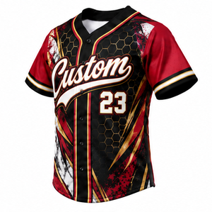 Camiseta de Béisbol Suave Sublimada con Botones, Uniforme Deportivo Ligero y Transpirable para Hombre y Mujer, Ropa de Equipo al por Mayor para Entrenamiento - Product Image 6