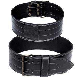 Meilleure qualité en gros 4 pouces de large ceinture d'haltérophilie en cuir robuste 6MM en cuir véritable Double broche ceinture d'haltérophilie - Product Image 1
