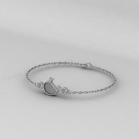 Bracelet chaîne en argent 925 de haute qualité et or 14 carats, minimaliste, en forme de dauphin, avec base de sertissage vierge pour zircone cubique, apprêts pour bijoux en résine
