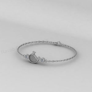 Base de bracelet en argent 925 de haute qualité, plaqué or 14 carats, en forme de dauphin, avec sertissage vierge pour zircon cubique, pour remplissage de résine, composants de bijoux DIY - Product Image 2