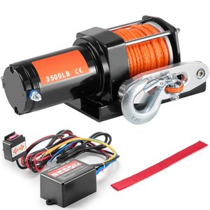 Verricello Elettrico 12V DC, Capacità di Carico 3500 lb, Cavo Sintetico 3/16 X 39 ft, Passacavo in Alluminio, 12 Fili, Capacità di Carico 12000 lb - Product Image 2