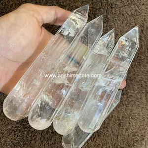 Varitas de masaje de 16 caras, cristal transparente de cuarzo, piedras naturales, artesanía de cristal, Reiki, rocas, Jade, mineral, GEMA, varitas de masaje - Product Image 2
