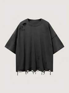 เสื้อยืดโอเวอร์ไซส์ผู้ชาย S-5XL ลายฟอกสีสไตล์วินเทจ ผ้าฝ้าย 100% เนื้อนุ่ม ใส่ได้ทั้งชายและหญิง รับสกรีนลายตามสั่ง - Product Image 5