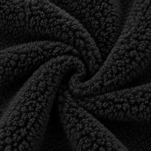 Men's <b>Black</b> <b>Fleece</b> Hooded Sweatshirt Regular Fit Solid Color Casual Winter Wear Pocket Design Knitted Material Men's Hoodies - Product Image 6