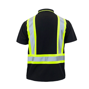 Polo de travail haute visibilité pour hommes, personnalisé avec logo imprimé, manches courtes, réfléchissant, sécurité, 2026 - Product Image 5
