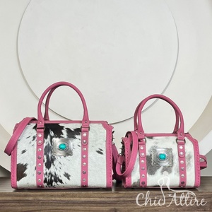 Nouveau Sac Bandoulière Tendance 2026 en Cuir Véritable Designer Hair_on_Hide, Sac Élégant à Motif Premium avec Concho Turquoise, Sac de Voyage - Product Image 1