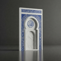 Mur Qibla en marbre architectural islamique, art mural en pierre fait main, design moderne, entièrement personnalisable, résistant aux intempéries, à fixer au mur pour