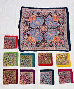Handmade <b>Silk</b> Floral Square <b>Scarves</b> Soft Lightweight Fashion Wraps for Women & Men Gift - Product Image 1