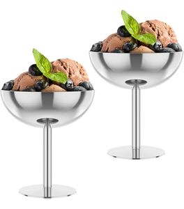 Bol à glace de luxe en acier inoxydable, réutilisable, pour desserts, salades, poudings, fruits, bonbons et yaourts - Product Image 5