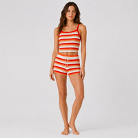 Pull pour les femmes chandail ensemble Crop Top et Short mode femmes tricoté pull costumes