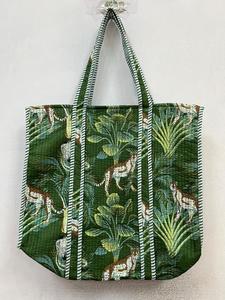 Bolsa de Mano de Verano Acolchada de Algodón con Estampado a Cuadros, Bolsas de Mujer, Bolsas de Moda Sostenible, Bolsas para Laptop - Product Image 2