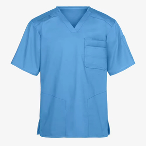Tenues d'hôpital et de clinique dentaire : Ensembles de blouses médicales unisexes à manches courtes en toile, à séchage rapide et respirantes - Product Image 3