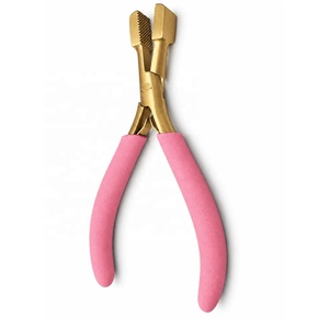 Professional Non-Remy Hair Extension U-Tip Bead Crusher Pliers Micro Nano Ring Removal <b>Tool</b> Stainless Steel Custom Logo Black - Product Image 1